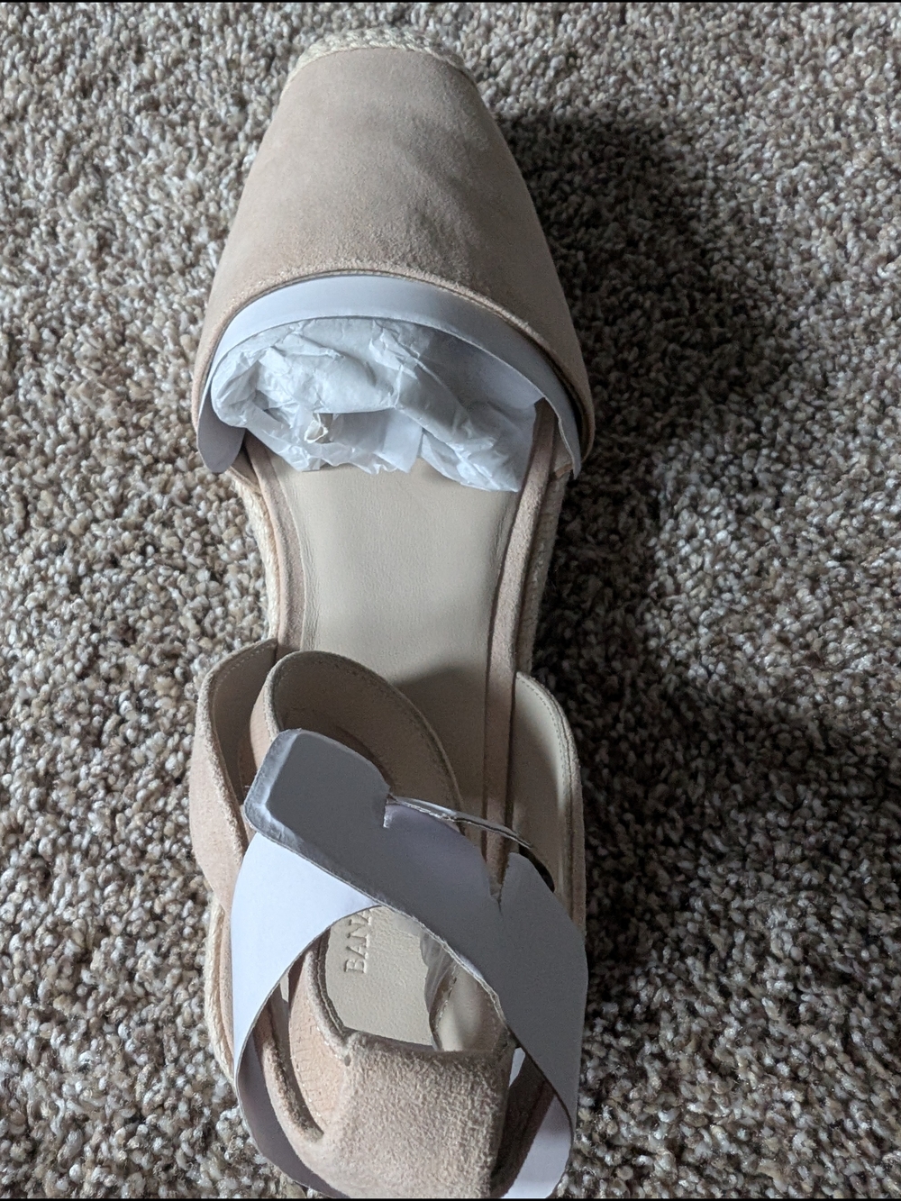 NWT Banana Republic Neutral Beige Suede Women's Espadrilles Sandals Size 7.5